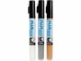 Creativ Company Acrylmarker Plus Color 1-2 mm 3er Set, Weiss/Silber/Gold