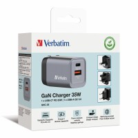 Verbatim Charger 35W GaN grey 32200 1xUSB-C 1xUSB-A +Adapter
