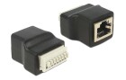 DeLock Terminalblock RJ45 f 8 Pins Adapter mit Drucktasten