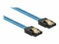 DeLock SATA-Kabel UV Leuchteffekt blau 30 cm, Datenanschluss