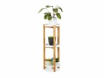 relaxdays Pflanzenständer mit 3 Etagen 30 cm, Nature/Weiss