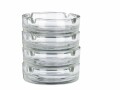 relaxdays Aschenbecher aus Glas 4er Set, Transparent, Materialtyp