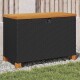 vidaXL Garten-Auflagenbox Schwarz 80x40x48 cm Poly Rattan Akazienholz