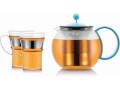 Bodum Teebereiter Assam 1 l, Blau, Detailfarbe: Blau, Filtertyp