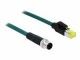 DeLock Patchkabel M12-RJ45 SF/UTP, 3 m, 4 Pin D-kodiert