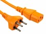 FURBER.power Netzkabel C13-T12 0.5 m, Orange, Anzahl Leiter: 3