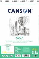 CANSON Skizzenpapier A4 31412A001 120g, weiss 50 Blatt, Kein