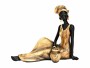 G. Wurm Dekofigur Afrikanerin mit Topf Gold/Schwarz