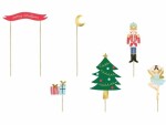 Partydeco Caketopper Nussknacker 8.5-19 cm, 6 Stk., Motiv: Weihnachten