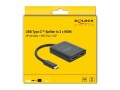 DeLock 2-Port Signalsplitter USB-C ? HDMI, MST/VXP support, Anzahl