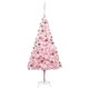 vidaXL Künstlicher Weihnachtsbaum mit Beleuchtung & Kugeln Rosa 240cm