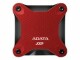 ADATA Externe SSD SD600Q 240 GB, Rot, Stromversorgung: Per