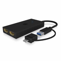 ICY Box Mobiler USB-Dual HDMI Splitter IB-SPL1029AC USB 3.2