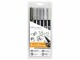 Tombow Fasermaler ABT Dual Brush 6 Stück. Grau, Set