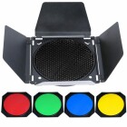 Godox Barndoor Kit mit Color Filter & Honey Comb 200mm