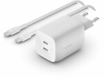 BELKIN USB-Wandladegerät Dual USB-C GaN PD 65W + USB-C-Kabel