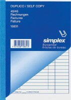 SIMPLEX   SIMPLEX Rechnungen D/F/I A5 15831 weiss/gelb 45x2 Blatt