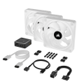 Corsair PC-Lüfter iCUE QX120 RGB Starter Kit Weiss, Beleuchtung