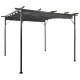 vidaXL Pergola mit Ausziehbarem Dach Anthrazit 3x3 m Stahl 180 g/m²