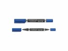 Staedtler Permanent-Marker Lumocolor Duo 348 Blau, Oberfläche