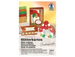 URSUS Glitzerkarton Traditional A4, 330 g/m², 5 Blatt, Mehrfarbig