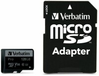 Verbatim Micro SDXC Pro U3 128GB 47044 Read 90MB/sec