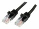 StarTech.com - 3m Black Cat5e / Cat 5 Snagless Patch Cable