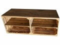 Holz Zollhaus Regal auf Rollen Vintage, Braun geflammt, 100 x 50 cm