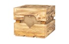 Holz Zollhaus Holzharasse mit Herzausschnitt, geflammt 30 x 30 cm