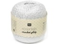 Rico Design Häkel- und Strickgarn Crochet Glitzer, 50 g, Weiss