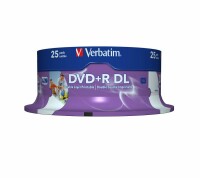 Verbatim DVD+R Spindle 8.5GB 43667 8x DL Wide print