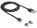 DeLock USB-Kabel magnetisch 2in1 USB A - Micro-USB B/USB