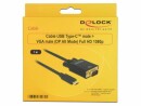 DeLock USB-C - VGA Kabel, 1m, schwarz Typ