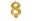 Bild 0 Amscan Zahlenkerze Nummer 8, 1 Stück, Detailfarbe: Gold