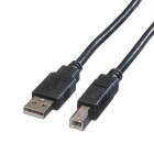 Roline USB 2.0 Verbindungskabel - Typ A-B - 3 m - Schwarz
