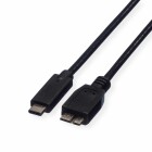 Roline USB-C-USB-B-Micro Verbindungskabel - 0,5 m - USB 3.2 - Schwarz