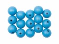 Rico Design Holzperlen Gebohrt 12 mm Hellblau, 15 Stück