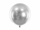 Partydeco Luftballon Rund Glossy 60 cm, Silber, Packungsgrösse: 1