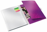 Leitz Spiralbuch WOW PP A4 46450062 violett 80 Blatt