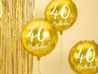 Partydeco Folienballon 40th Birthday Gold/Weiss, Packungsgrösse: 1