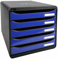 EXACOMPTA Schubladenbox 3097203D BIG-BOX Plus 5, Eco, blau, Kein