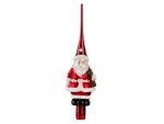INGES CHRISTMAS DECOR Baumspitze Santa Merry Red 28 cm, Verpackungseinheit: 1