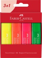 FABER-CASTELL Textmarker TL 46 Superfluor 254604 4 Farben, Kein