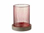 Bitz Windlicht Hurricane 17 cm, Glas, Pink, Detailfarbe: Pink