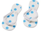 HobbyFun Mini-Utensilien Flip-Flops Weiss/ Blau gepunktet