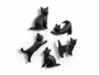 Trendform Haftmagnet Meow 5er Set, Detailfarbe: Schwarz