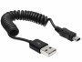 DeLock USB 2.0-Spiralkabel USB A - Mini-USB B