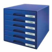 Leitz Schubladenbox Plus blau 52120035 6 Fächer, Kein