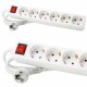 M-CAB SOCKET STRIP 6 PORT W/ SWITCH PROTECTIVE CONTACT WHITE