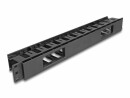 DeLock Kabelführungspanel mit 2 Öffnungen 1HE 19" Rack, Schwarz